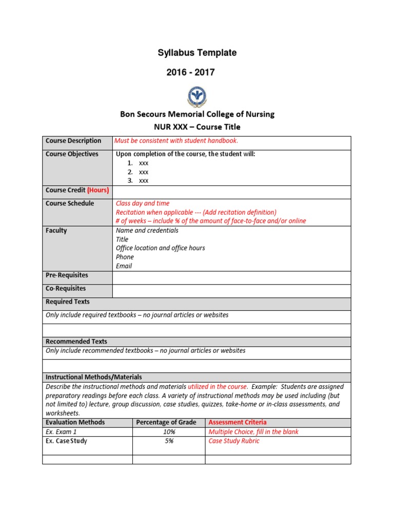 Syllabus Template College from imgv2-1-f.scribdassets.com