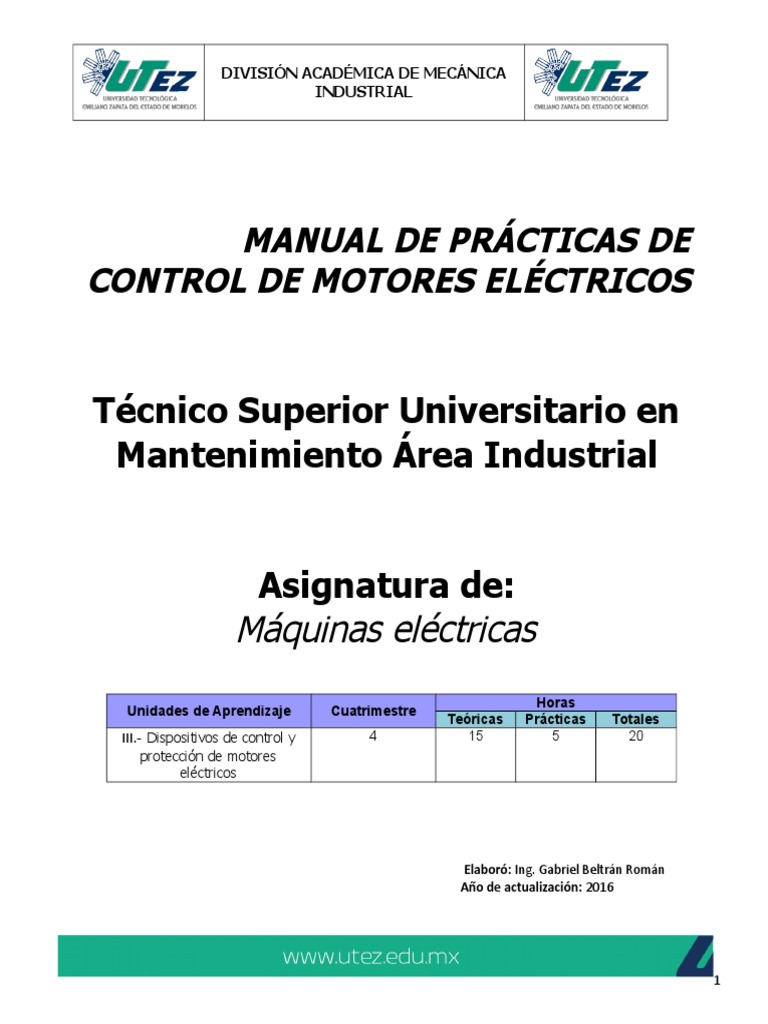Manual de Control de Motores Eléctricos | PDF | Motor eléctrico | Inductor
