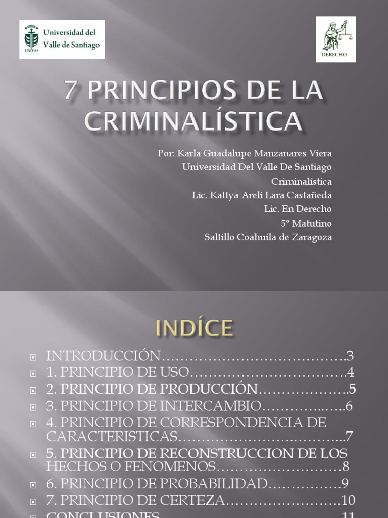 7 Principios de La Criminalística PDF Huella dactilar Certeza