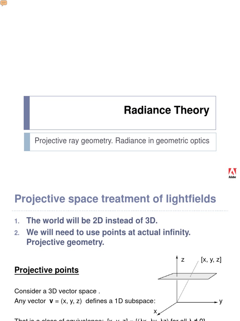 Radiance Theory PDF Projective Geometry Optics