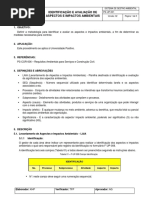 PS-UP-001 Levantamento Aspectos Impactos Ambientais
