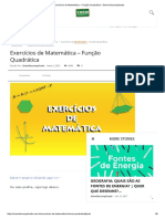 Exercícios de Matemática - Função Quadrática - Enem Descomplicado