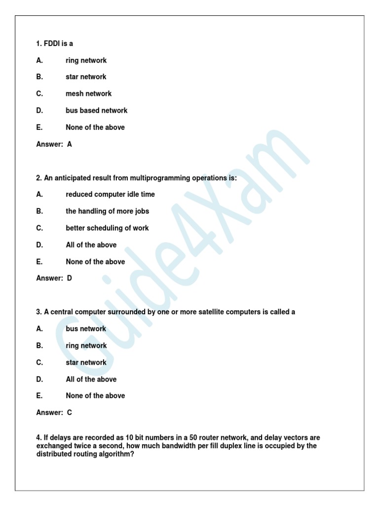 Data Communication & Networking MCQs For IBPS IT Specialist Officer