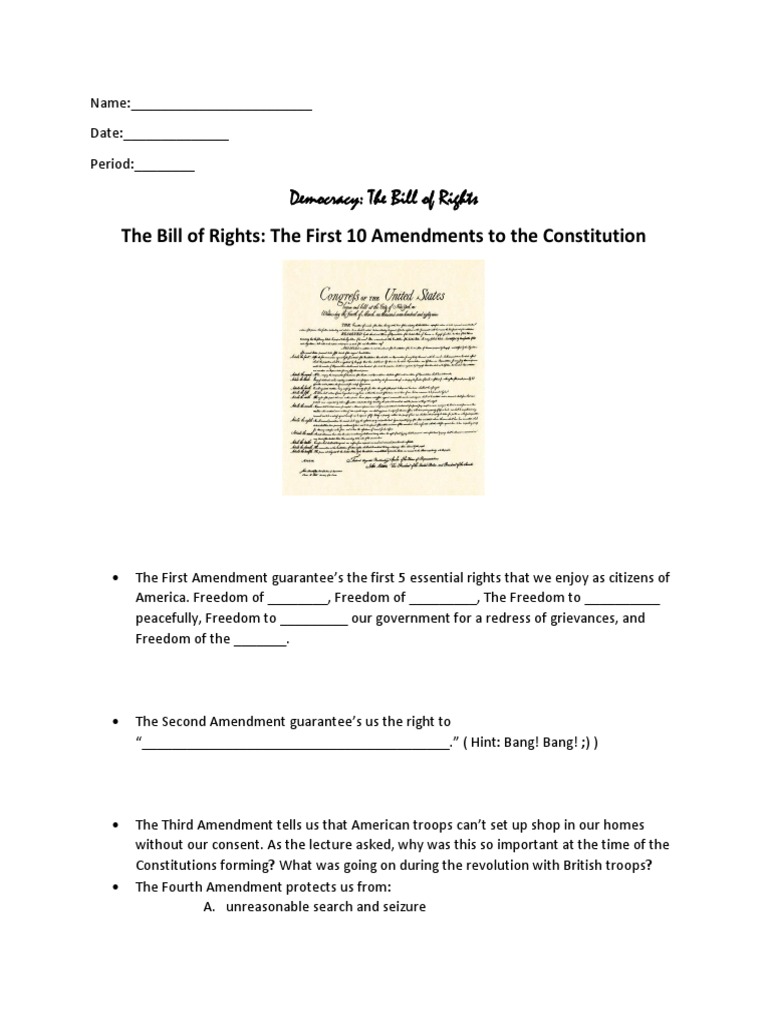 worksheet English Bill Of Rights Worksheet the bill of rights guided notes worksheet united states sixth amendment to constitution