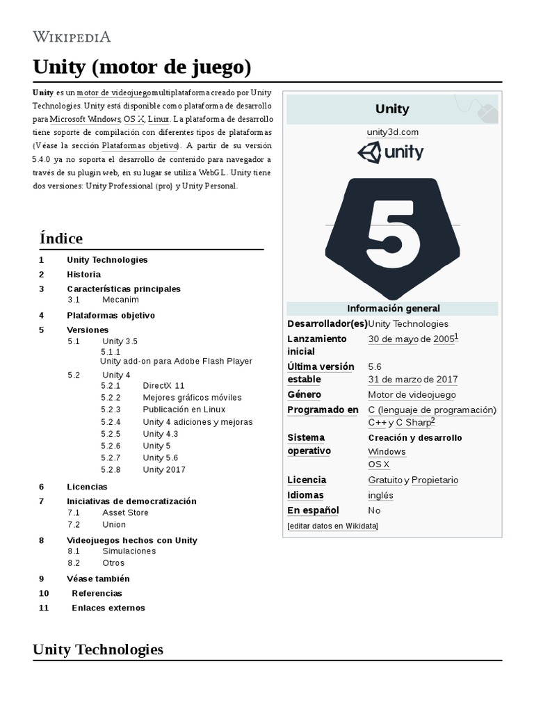 Unity (Motor de Juego) | PDF | Unidad (motor de juego) | Desarrollo de ...
