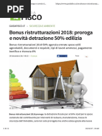Bonus ristrutturazioni 2018 Proroga ristrutturazioni 2018