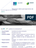 Sexta Encuesta Nacional Sobre Percepciones de la Corrupción en el Perú 2010