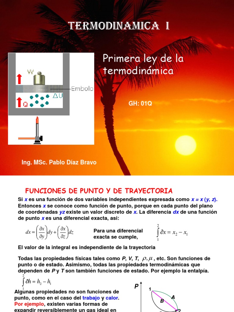 Primera ley de la termodinámica Entalpía Caloría