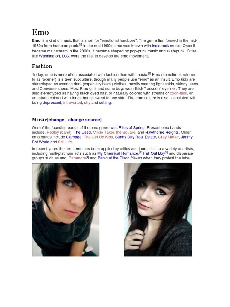 Emo Fashion and Music Evolution | PDF