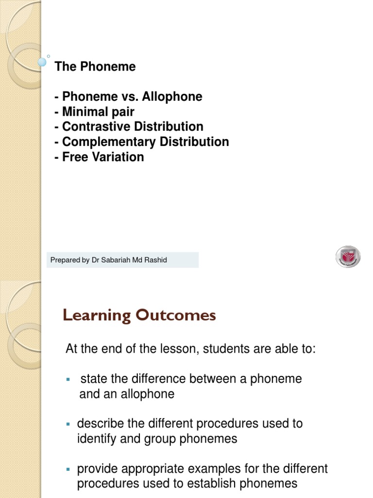 Phoneme Vs Allophone CARRLATEST PDF Phoneme Phonology