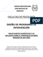 Programa de Intervencion Habitos Alimenticios 