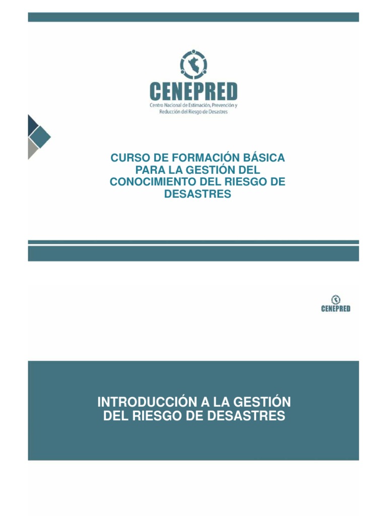 Formación en Gestión del Riesgo de Desastres | PDF | Defensa Civil | Riesgo