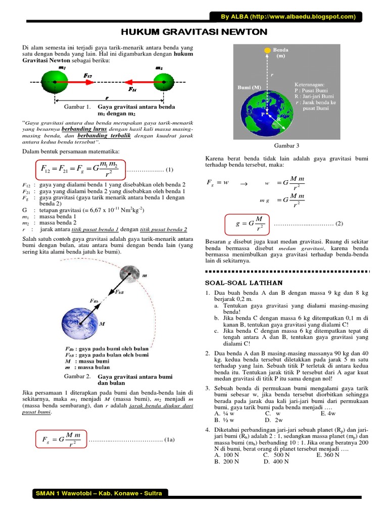 Contoh Soal Hukum Gravitasi Newton Kelas 10 - Contoh Soal Terbaru