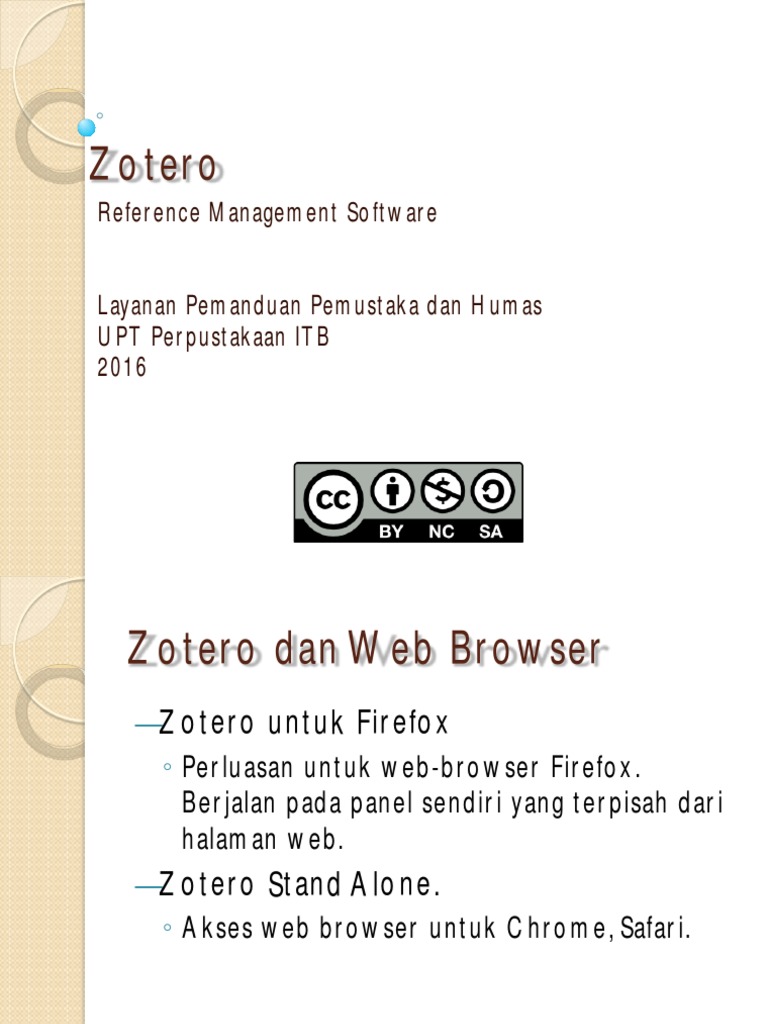 Penggunaan Reference Management Software Zotero 2016 PDF | PDF