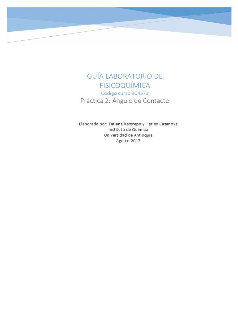 Angulo de Contacto PDF Química Materiales