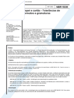 NBR 05339 PB 4 - Papel e Cartao - Tolerancias de Formatos e Gramaturas