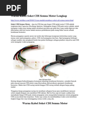 Warna Kabel Soket Cdi Semua Motor Lengkap Pdf