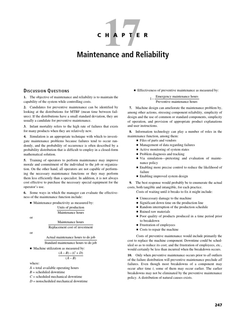Maintenance and Reliability Strategies | PDF | Reliability Engineering ...
