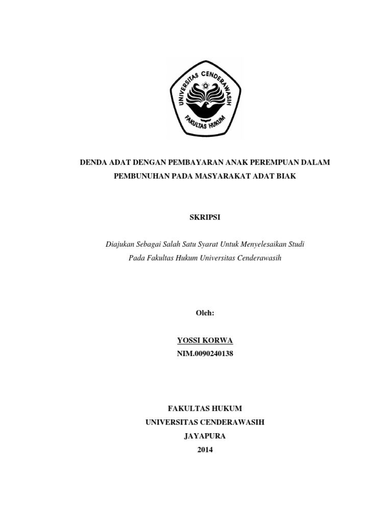 Contoh Cover Proposal Skripsi Fakultas Hukum