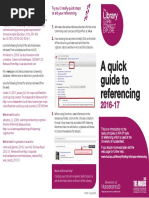 Quick Guide To Referencing 2016-17