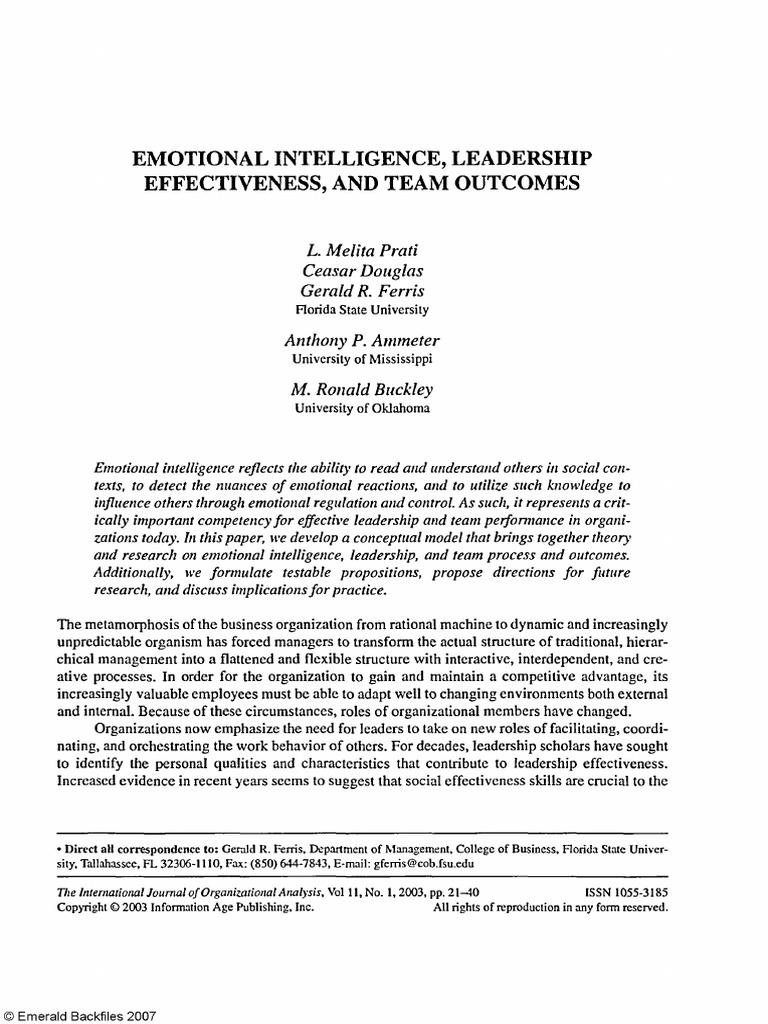 case study on emotional intelligence