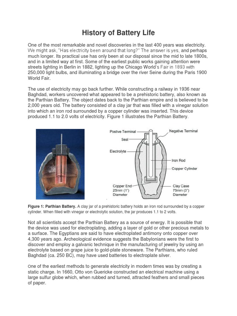 History of Battery Life Battery (Electricity) Electricity