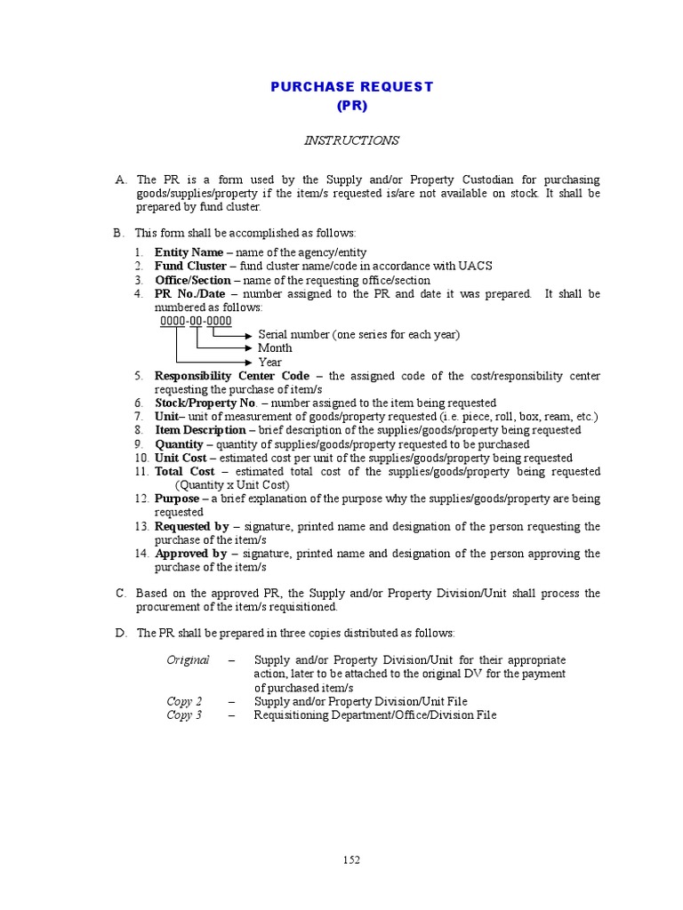Government Purchase Request Instructions | PDF | Government | Business