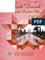 Statistik Daerah Kecamatan Landasan Ulin 2016