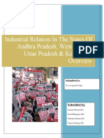 Industrial Relation in The States of Andhra Pradesh, West Bengal, Uttar Pradesh & Kerala: An