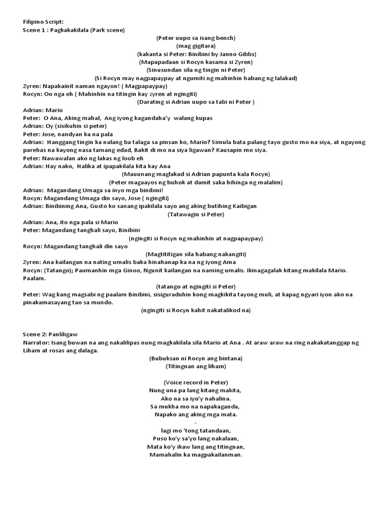 Filipino Script PANLILIGAW