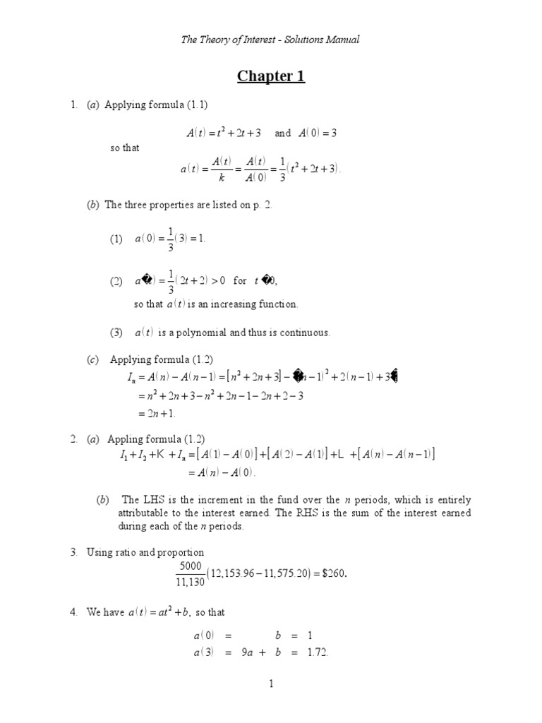 The Theory Of Interest Equations Quadratic Equation