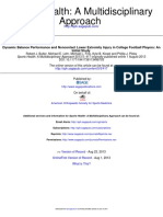 Dynamic Balance Performance and Noncontact Lower Extremity Injury in College Football Players