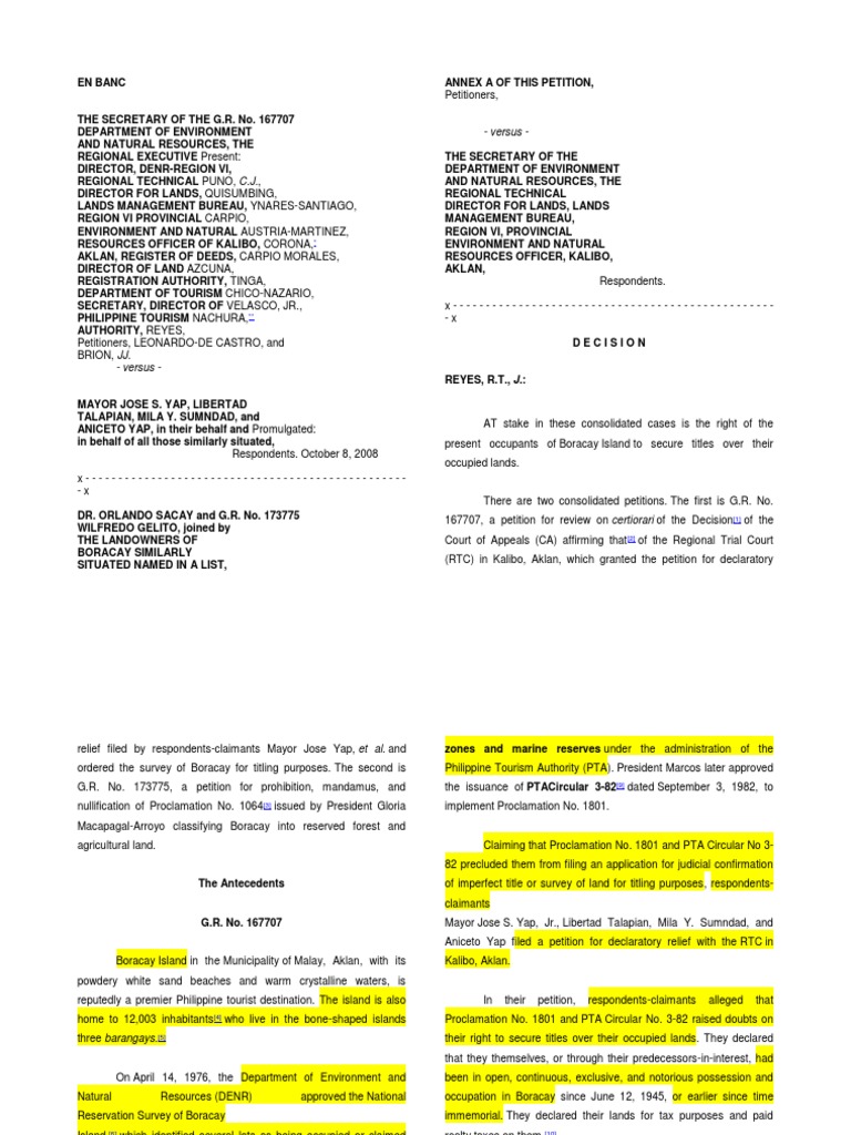 Denr V Yap Pdf Government Information Government