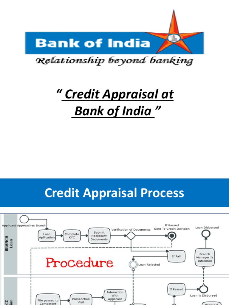 Credit Appraisal at Bank of India PDF