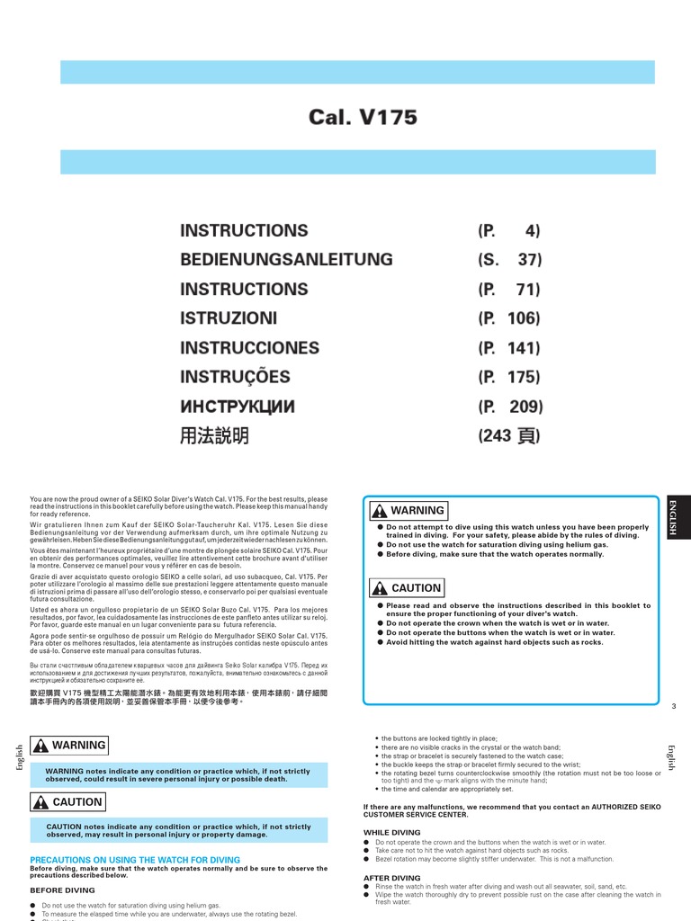 Seiko Solar - Manual PDF | PDF