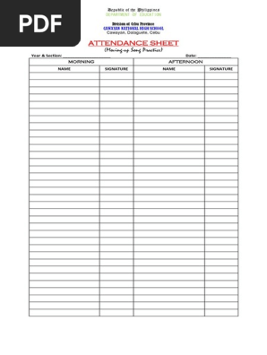 Attendance Sheet