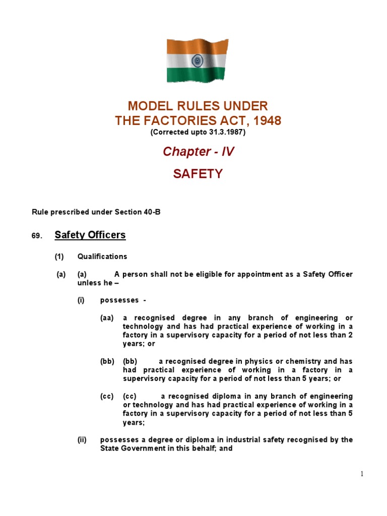 Factories Act Safety Officer | Pdf | Safety | Academic Degree
