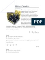 Saturación de Fluidos en Yacimiento