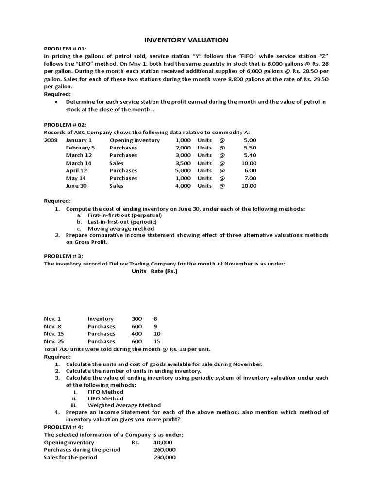 Inventory Valuation | PDF | Inventory Valuation | Inventory