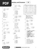 Answer Key Vocabulary and Grammar: Welcome Unit