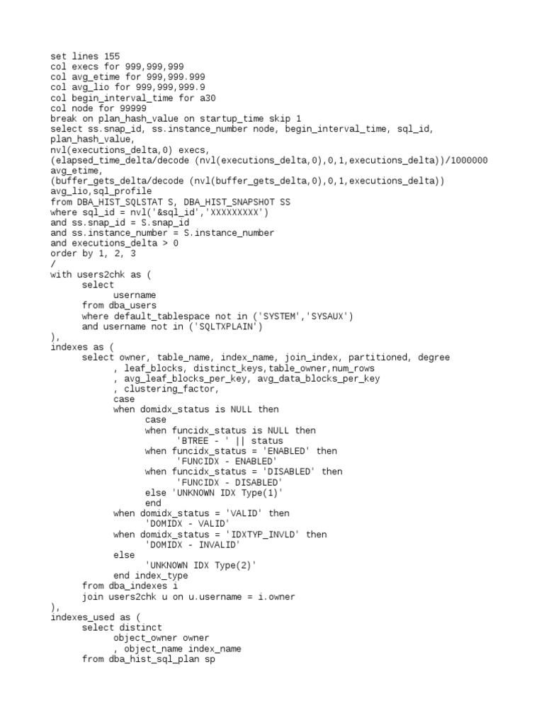 SQL Performance Analysis Queries | PDF | Data Management | Databases