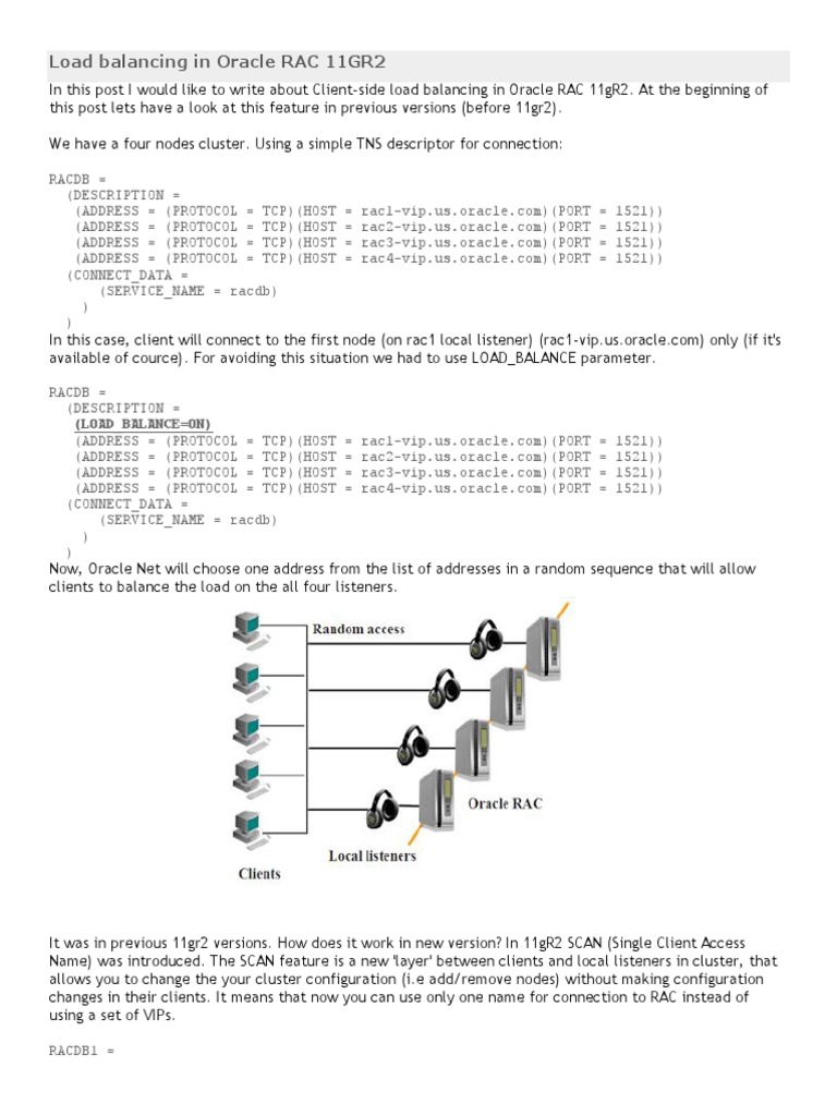 Load Balancing in Oracle RAC 11GR2 PDF Domain Name System Port