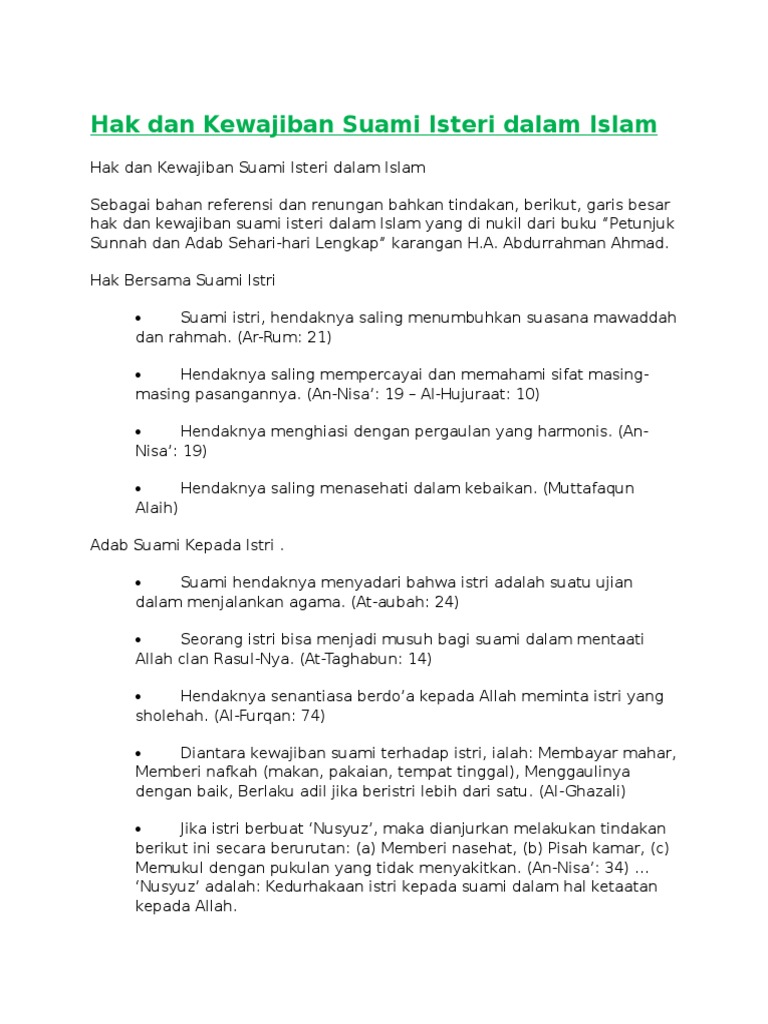 Hak Dan Kewajiban Suami Isteri Pdf