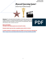 00 Answer Key 2fstudent Example - The Hollywood Guessing Game