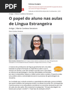 o Papel Do Aluno Nas Aulas de Lingua Estrangeira