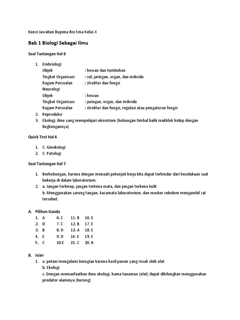 Soal Dan Jawaban Biologi Vertebrata Kls X