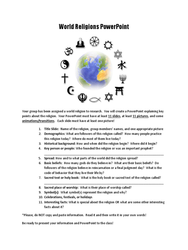 World Religions PowerPoint Guide | PDF | Sacred | Rubric (Academic)