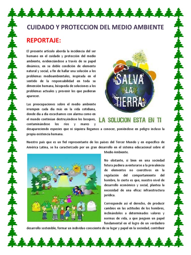 Cuidado y Protección del Medio Ambiente | PDF | Desarrollo sostenible ...