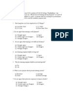 130979522 Questionnaire on Effectiveness of Training and Development
