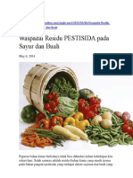 Waspadai Residu Pestisida pada Sayur dan Buah